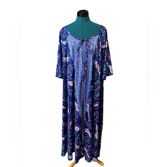 ONLY NECESSITIES Floral Patchwork Print Maxi Dress Size 3X Cotton Boho Colorful - Picture 2 of 11